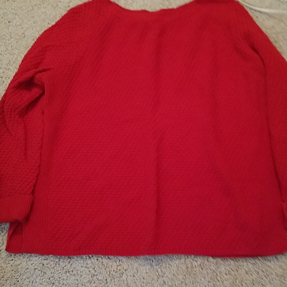 Lands End red boatneck sweater